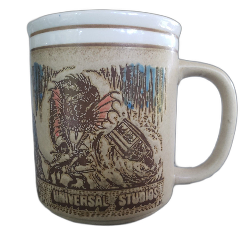 Vintage Universal Studios Coffee Mug Made in Japan Jaws Tram Tour Souvenir Cup